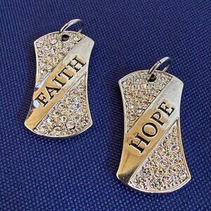Faith and Hope Mini Dog Tag Pendants